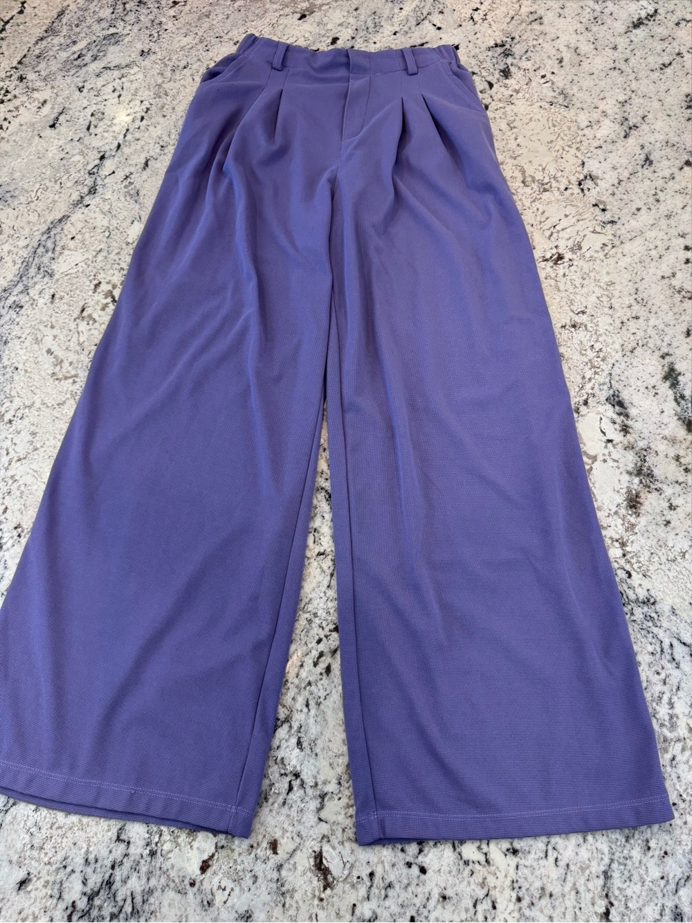 Halara Purple Wide Leg Pleated Pants Medium Tall High Waist - Picture 2 of 9